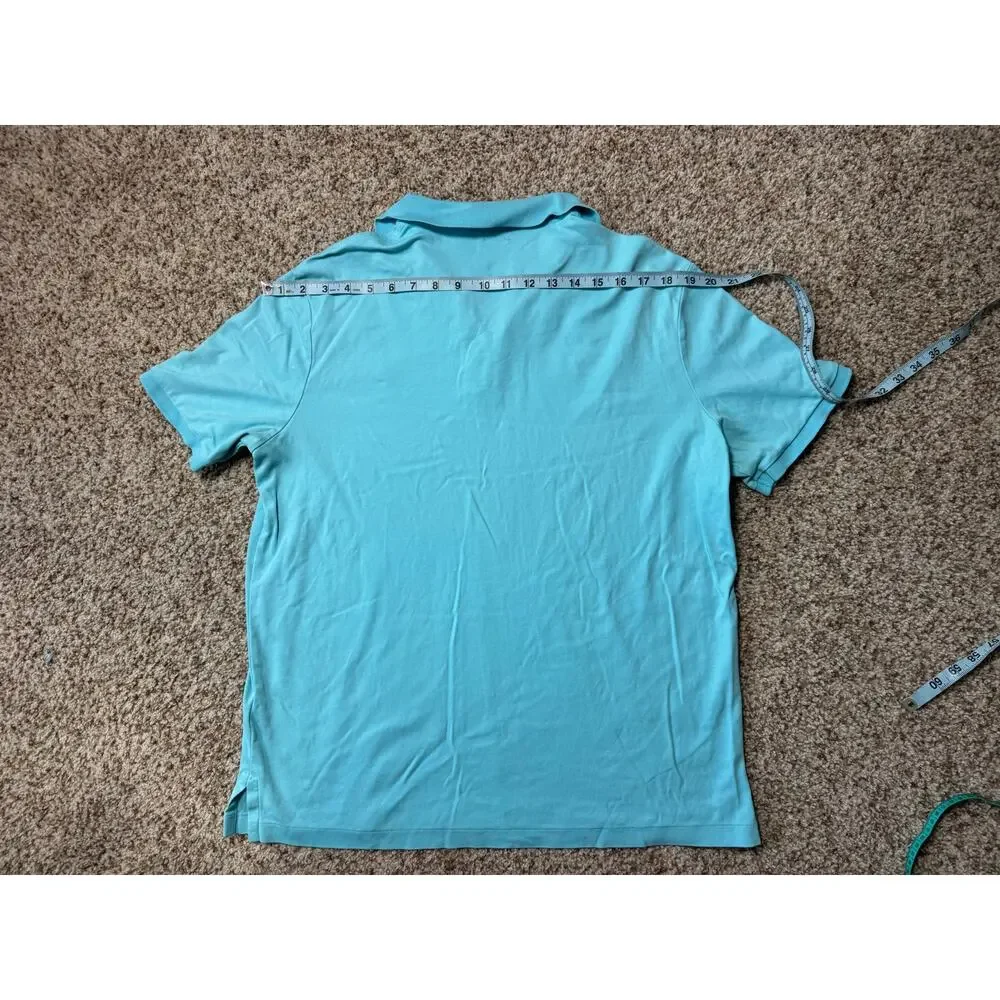 Polo Ralph Lauren Classic Fit Polo Shirt Mens Large L Light Blue Turquoise Pony